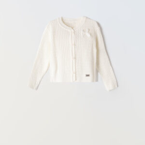 Εβίτα 1-6Eτών Λεπτή Παιδική Ζακέτα Πλεκτή 242215 Λευκή