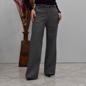 Γυναικείο chinos παντελόνι σε γκρι απόχρωση ψαροκόκαλο