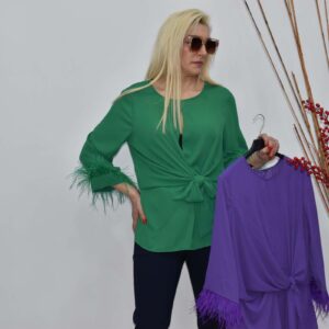 Γυναικεία μπλούζα -πουκάμισο με φτερά