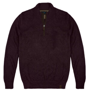 Πλεκτή μακρυμάνικη μπλούζα aubergine zip -