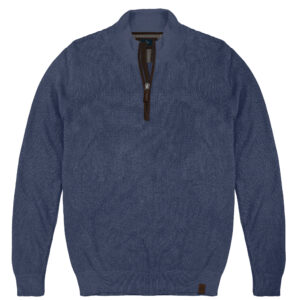 Πλεκτή μακρυμάνικη μπλούζα πράσινη -γαλάζια zip -