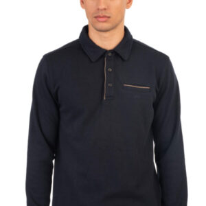 Ανδρική μπλούζα polo με κουμπιά και πατιλέτα σε ύφασμα selanik