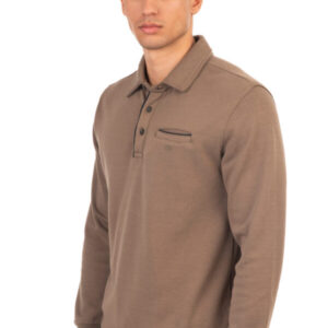 Ανδρική μπλούζα polo σε ύφασμα με κουμπιά και πατιλέτα selanik KNIT-1030