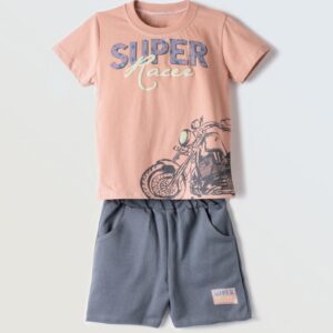 Κοντομάνικη μπλούζα με βερμούδα μαζί για αγόρια 1-6 Ετών Hashtag