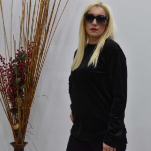 Μπλούζα βελούδινη γυναικεία κλασική