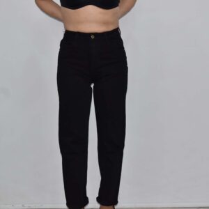 Γυναικείο παντελόνι τζιν μαύρο τύπου mam plus size