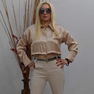 Πουκάμισο με κρόσσια στρας cropped