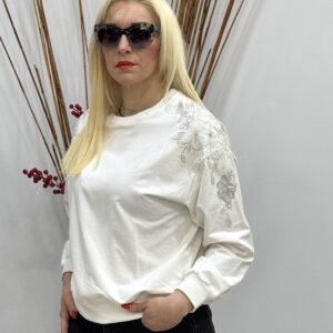 Μπλούζα γυναικεία με κέντημα δαντέλας με πέτρες