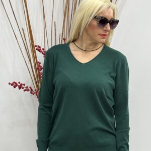 Γυναικεία κλασική πλεκτή μπλούζα σε V