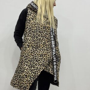 Γυναικείο αμάνικο μακρύ λεπτό μπουφάν με κουκούλα