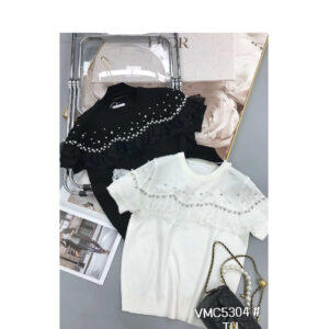 Μπλούζα γυναικεία με πέτρες στο γιακά