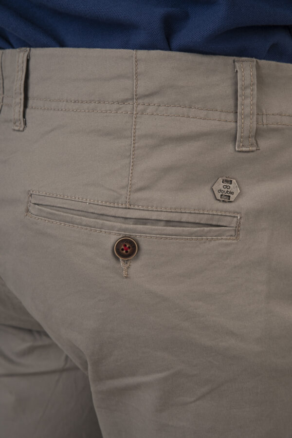 Ανδρικό παντελόνι grey  chinos  με μία ζώνη πλεκτή δώρο - Image 5