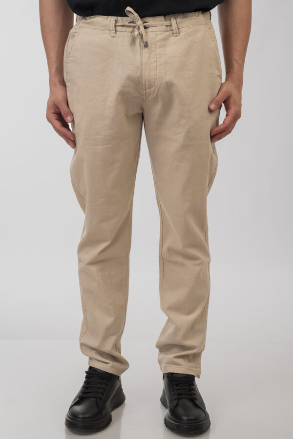 Ανδρικό λινό  παντελόνι light beige   chinos  με 2 boxer δώρο - Image 6