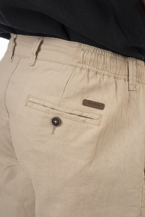 Ανδρικό λινό  παντελόνι light beige   chinos  με 2 boxer δώρο - Image 4