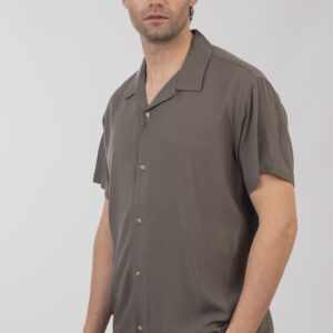 Ανδρικό πουκάμισο κοντό μανίκι σε χρώμα γκρι Grey