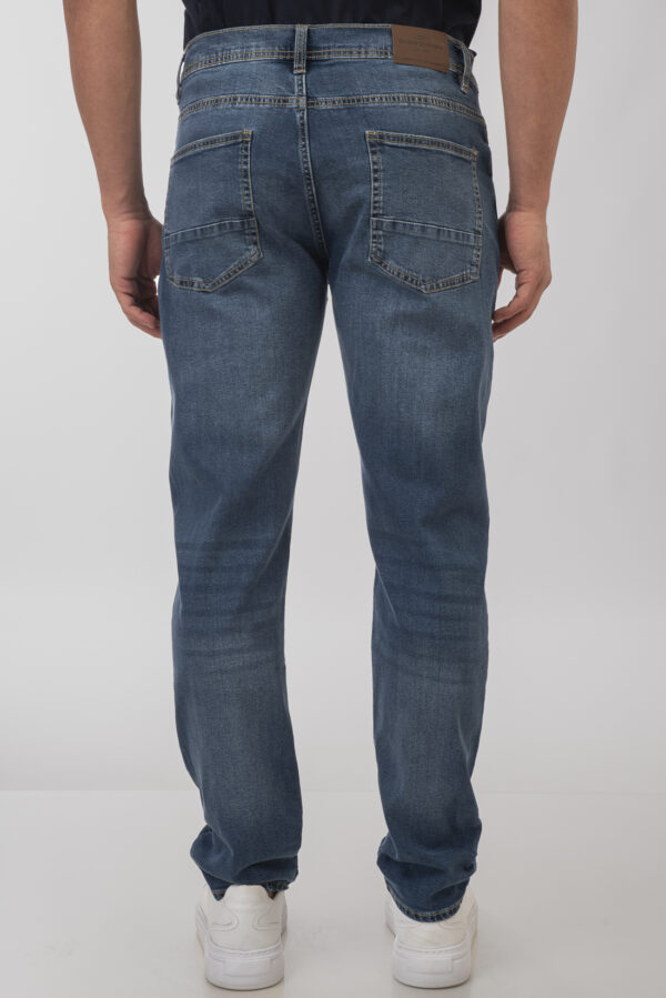 Ανδρικό τζιν παντελόνι blue denim και δώρο μία ζώνη - Image 4