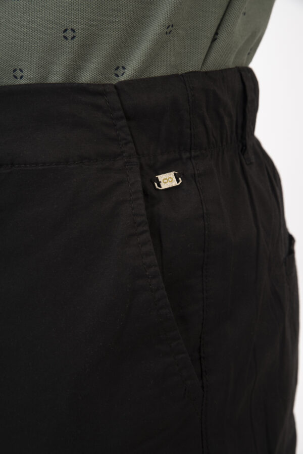 Ανδρική  βερμούδα υφασμάτινη chinos black - Image 5