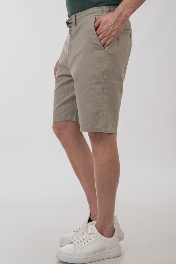Chinos ανδρική βερμούδα Stone με δώρο μία ζώνη πλεκτή