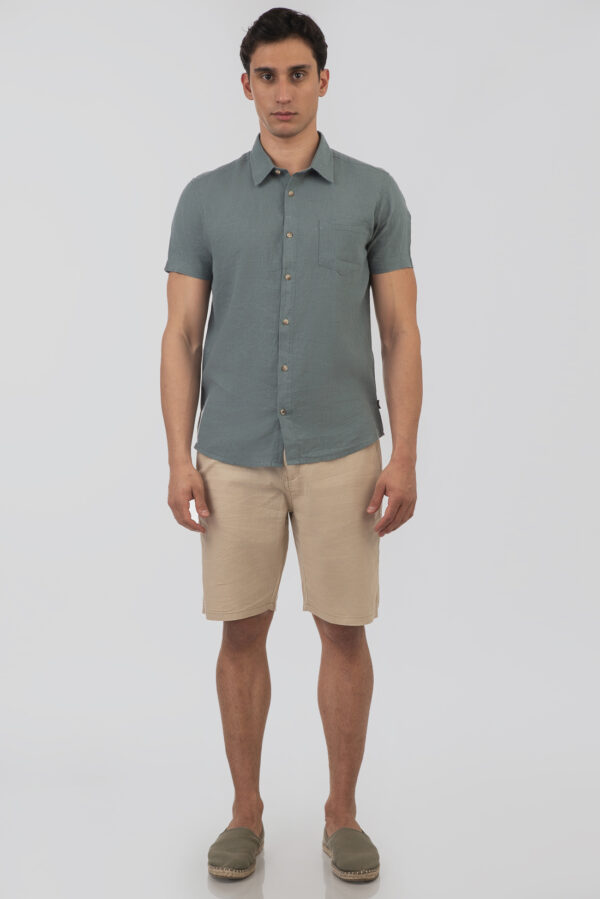 Chinos ανδρική βερμούδα Light beige με δώρο μία ζώνη πλεκτή - Image 2