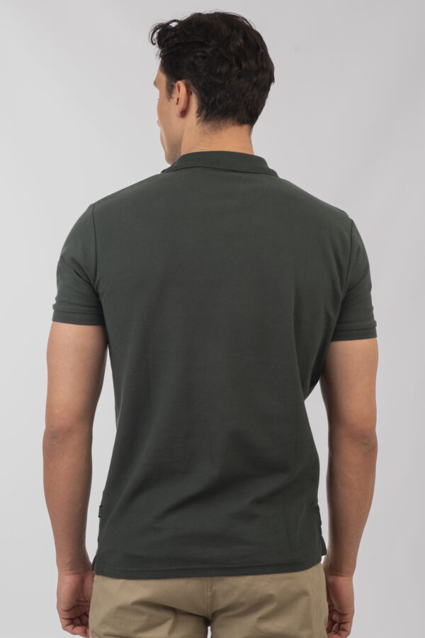 Πόλο μπλούζα με τσέπη ανδρική forest green - Image 4