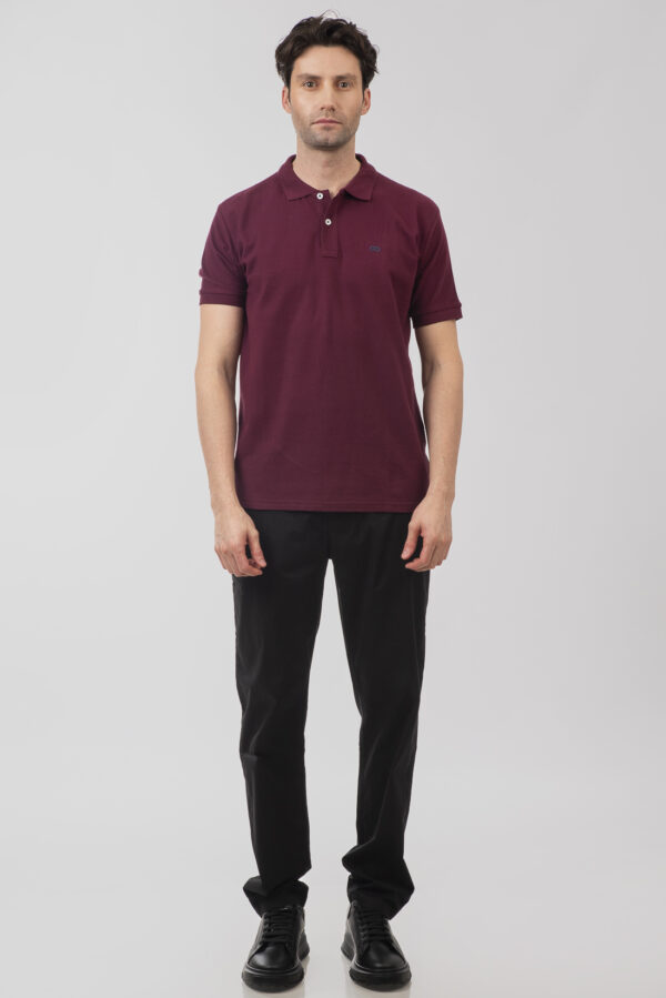 Pique polo μπλούζα  ανδρική Raspberry - Image 2
