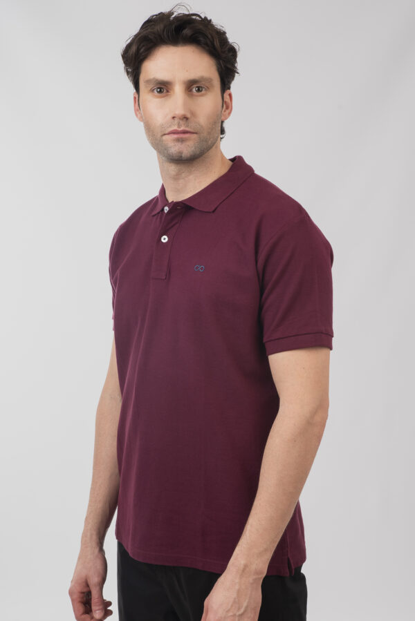 Pique polo μπλούζα  ανδρική Raspberry - Image 3