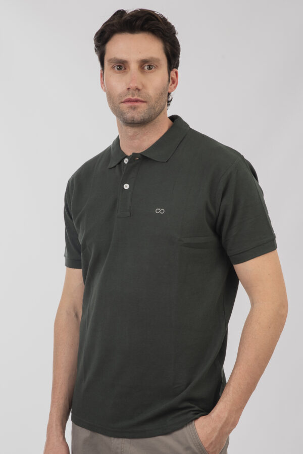 Pique polo μπλούζα  ανδρική Forest green - Image 3