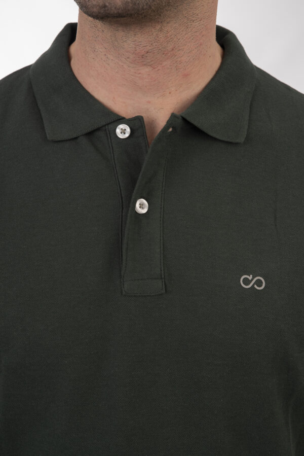 Pique polo μπλούζα  ανδρική Forest green - Image 5