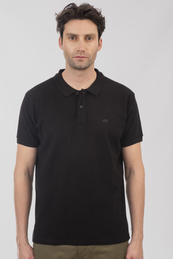 Pique polo μπλούζα  ανδρική black