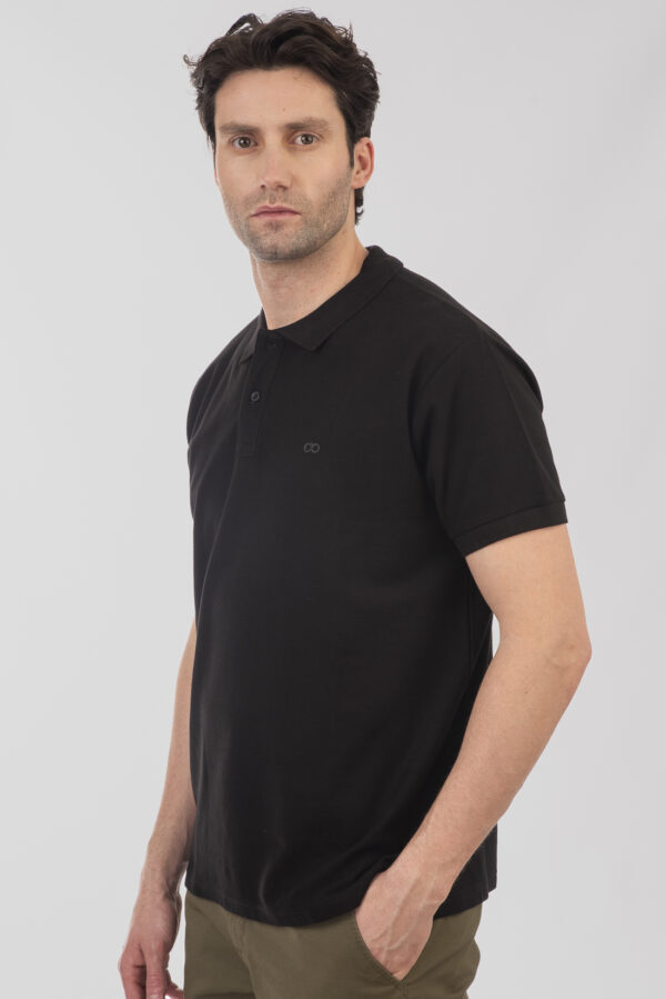 Pique polo μπλούζα  ανδρική black - Image 3
