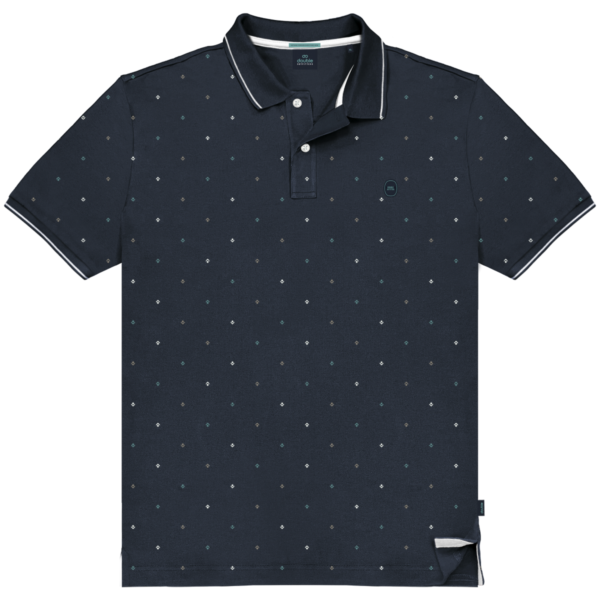 Pique polo μπλούζα ανδρική navy με σχέδια