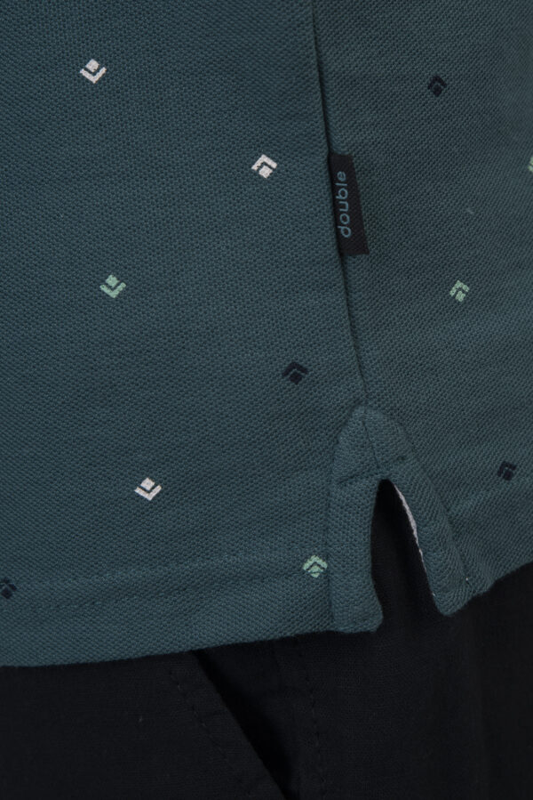 Pique polo μπλούζα ανδρική Deep teal με σχέδια - Image 6
