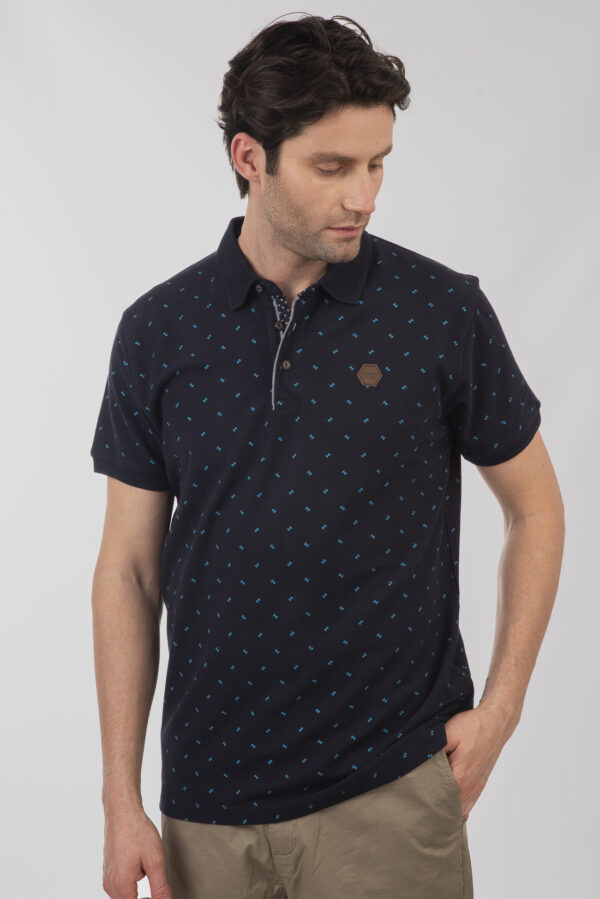 Pique polo μπλούζα  ανδρική All Over print Naye plus size