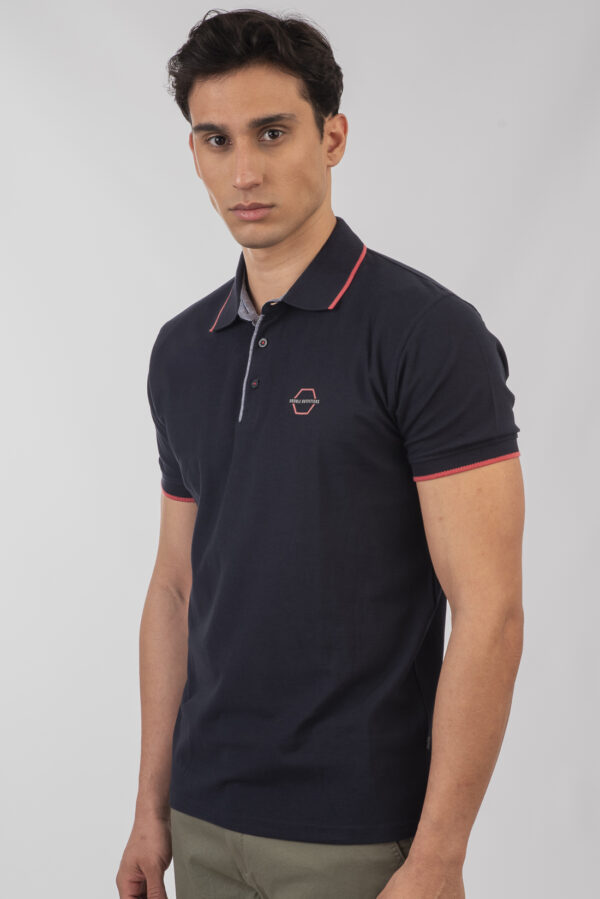 Pique polo μπλούζα ανδρική Navy - Image 5