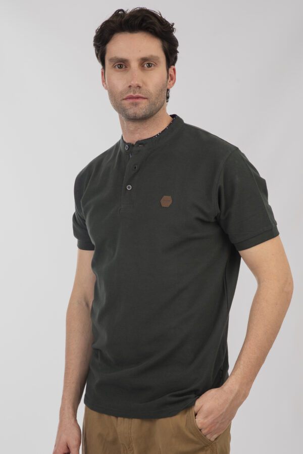 Mao pique polo   μπλούζα Forest green - Image 3