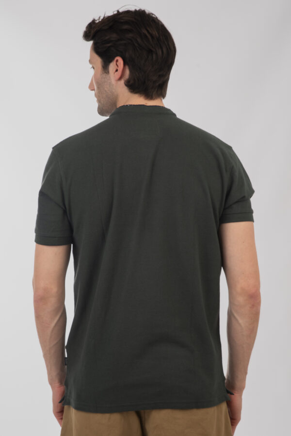 Mao pique polo   μπλούζα Forest green - Image 4
