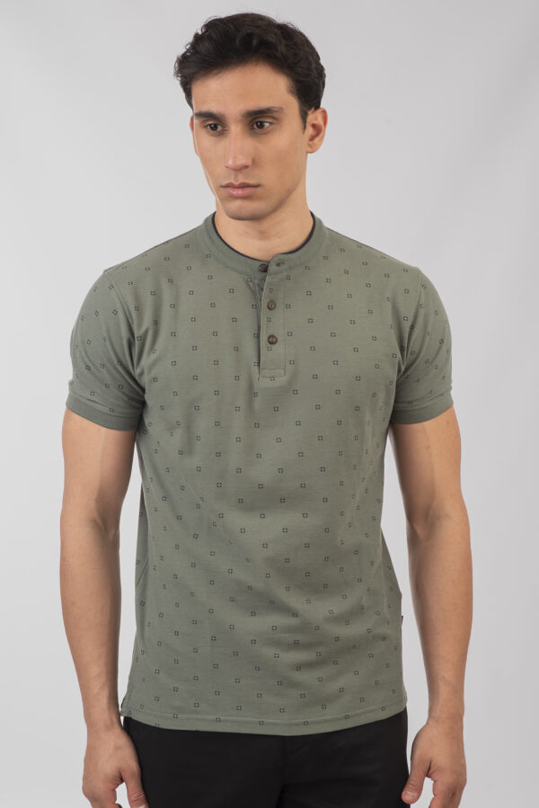 Mao pique polo μπλούζα All print Agave green