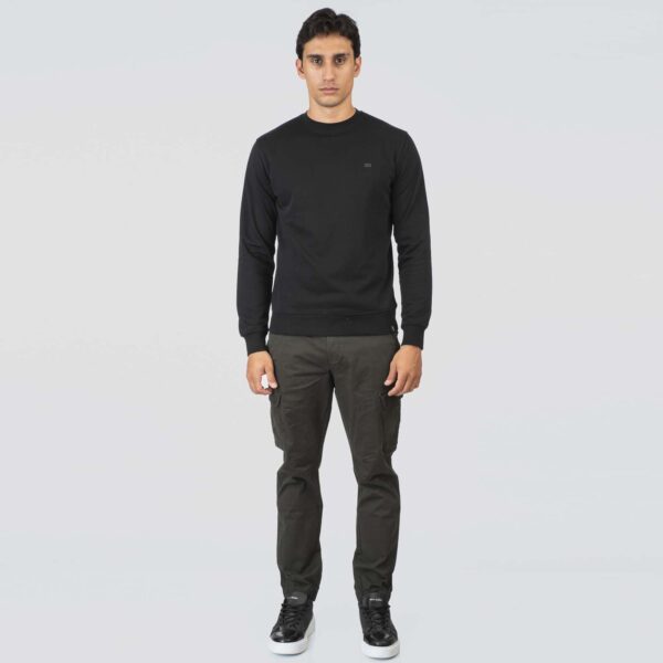 MTOP-1088 BLACK Crewneck with Dense Embroidery Terry Fleece - Image 4