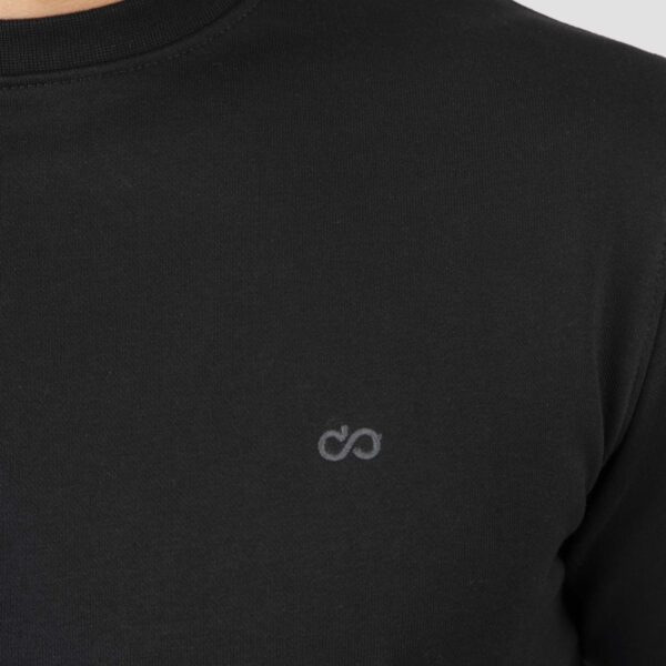 MTOP-1088 BLACK Crewneck with Dense Embroidery Terry Fleece - Image 6