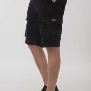 Cargo ανδρική βερμούδα black με δώρο μία ζώνη πλεκτή MSHO-7018_Black