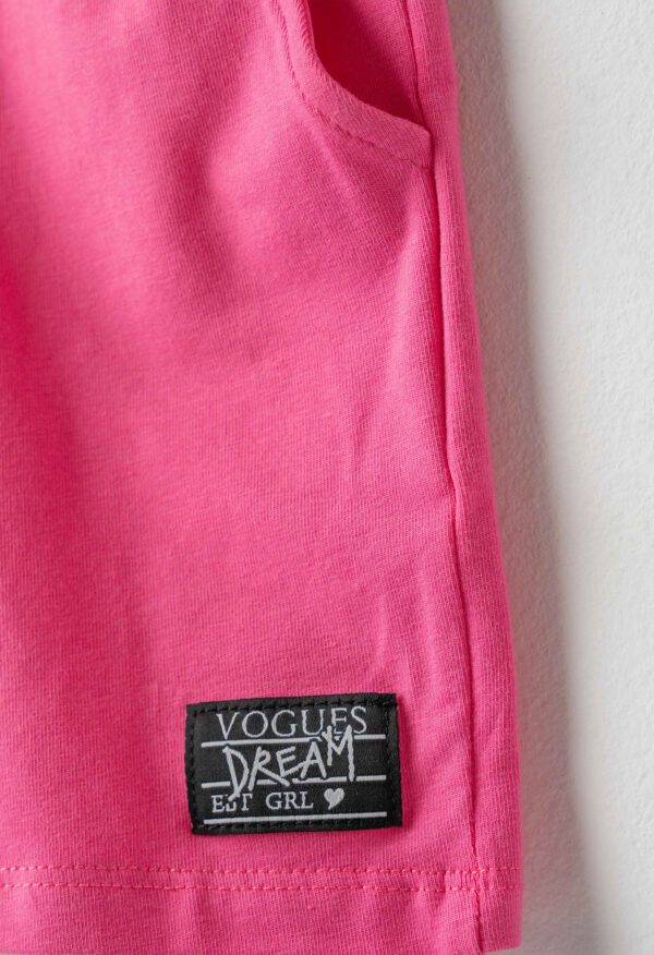 Crop top μπλούζα  pink με σορτς για κορίτσια 6-16 ετών Εβίτα - Image 2