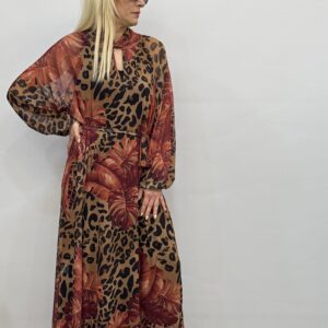Φόρεμα μακρύ σε animal print γυναικείο