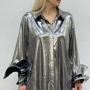 Γυναικείο πουκάμισο σε μεταλλικό χρώμα