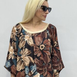 Μπλουζοπουκάμισο σατέν εμπριμέ