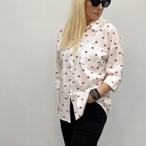 Γυναικείο πουκάμισο με τύπωμα καρδούλες