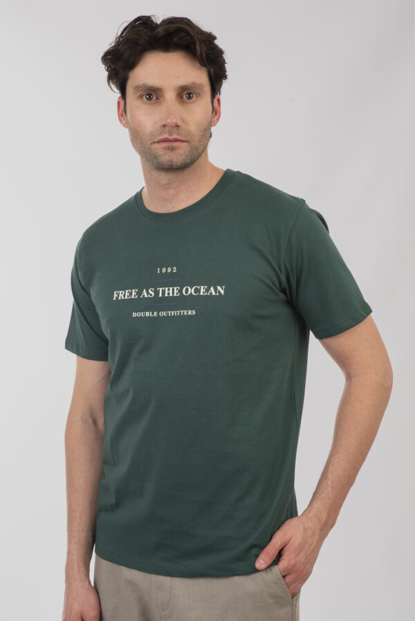 Tshirt ανδρικό cotton TS-9045 Moss green