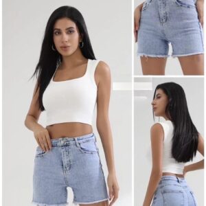 Jean βερμούδα γυναικεία με στρας