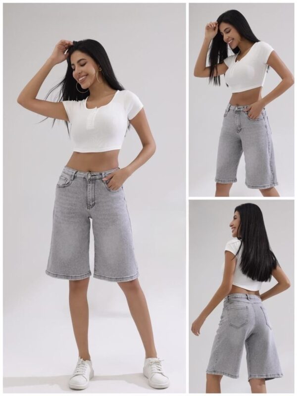 Jean βερμούδα γυναικεία light grey