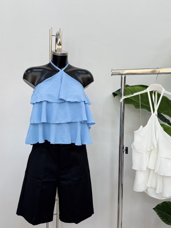 Γυναικείο crop top με βολάν