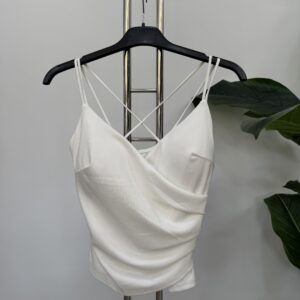 Γυναικείο  μπλουζάκι crop top white